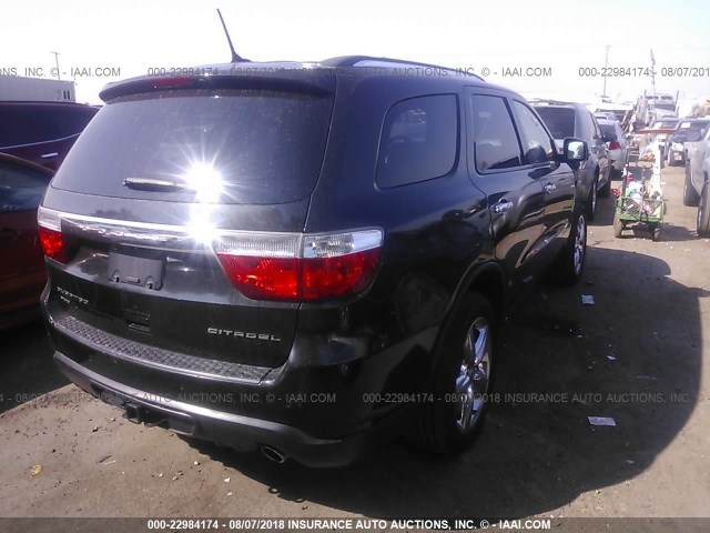 1C4RDJEGXDC682901 - 2013 DODGE DURANGO CITADEL BLACK photo 4