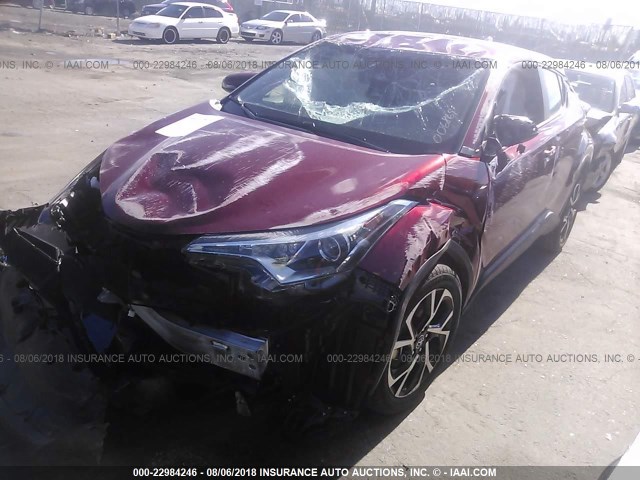 JTNKHMBX5J1006869 - 2018 TOYOTA C-HR XLE/XLE PREMIUM RED photo 2