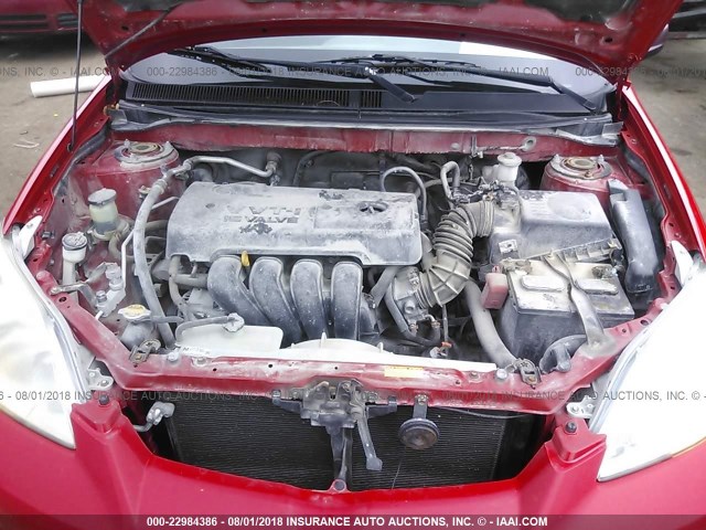 2T1KR32E08C702393 - 2008 TOYOTA COROLLA MATRIX XR RED photo 10