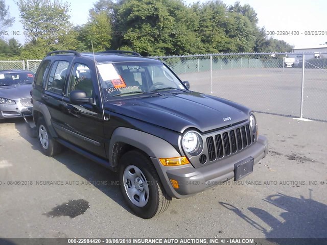 1J4GL48K76W235210 - 2006 JEEP LIBERTY SPORT GRAY photo 1