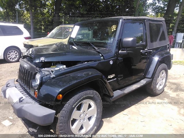 1C4AJWBG6CL168176 - 2012 JEEP WRANGLER SAHARA BLACK photo 2