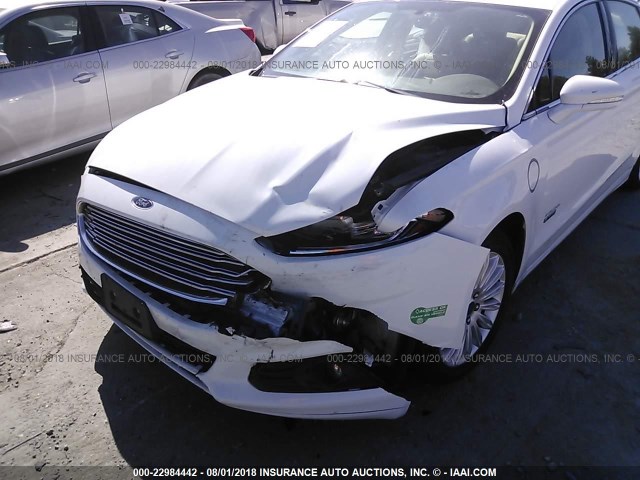 3FA6P0PU3ER356387 - 2014 FORD FUSION SE PHEV WHITE photo 6