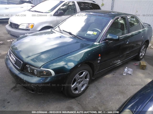 WAUDA88D1TA049031 - 1996 AUDI A4 GREEN photo 2