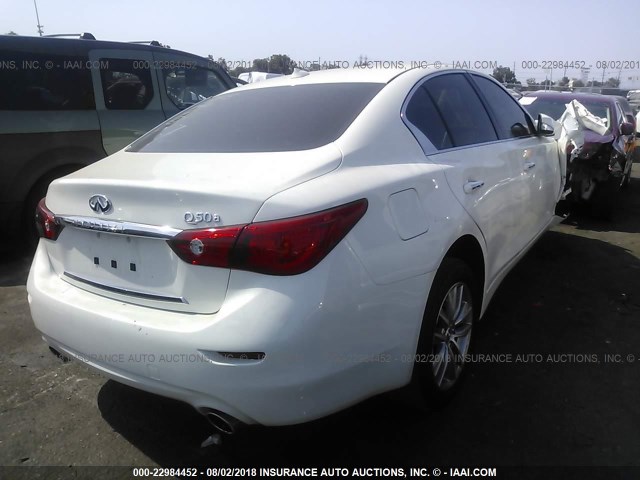 JN1BV7AP6FM359002 - 2015 INFINITI Q50 PREMIUM/SPORT WHITE photo 4