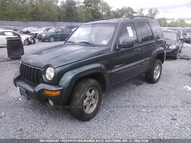 1J8GL58K82W252760 - 2002 JEEP LIBERTY LIMITED GREEN photo 2