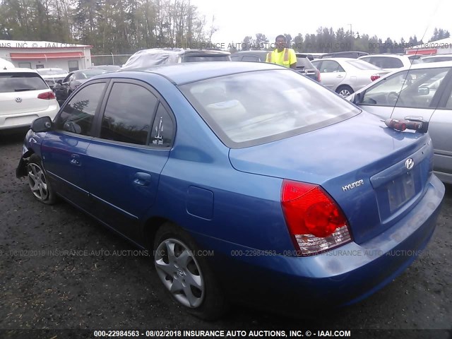 KMHDN46D36U371316 - 2006 HYUNDAI ELANTRA GLS/GT/LIMITED BLUE photo 3