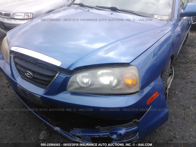 KMHDN46D36U371316 - 2006 HYUNDAI ELANTRA GLS/GT/LIMITED BLUE photo 6