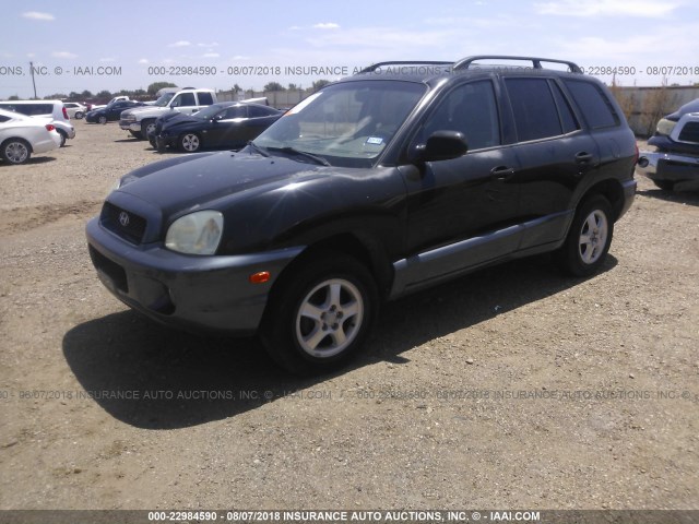 KM8SC83D41U120063 - 2001 HYUNDAI SANTA FE BLACK photo 2