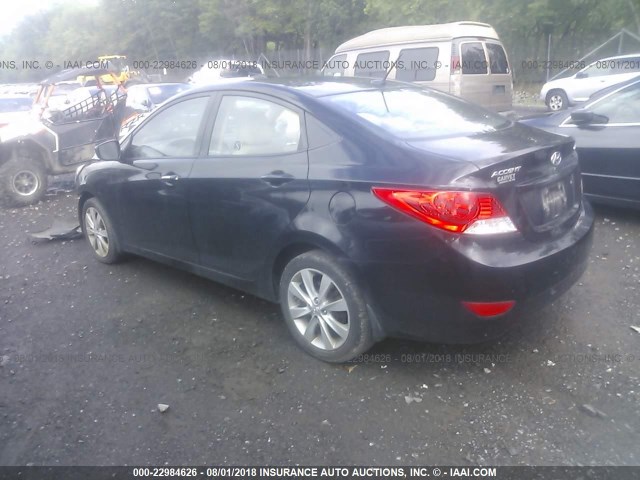 KMHCU4AE4DU380702 - 2013 HYUNDAI ACCENT GLS/SE BLACK photo 3