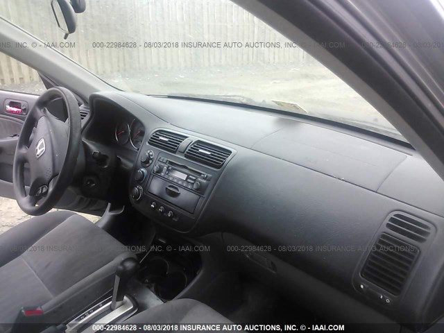 2HGES16505H509437 - 2005 HONDA CIVIC LX GRAY photo 5