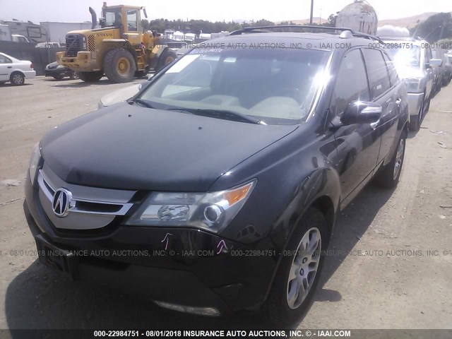 2HNYD28619H532372 - 2009 ACURA MDX TECHNOLOGY BLACK photo 2