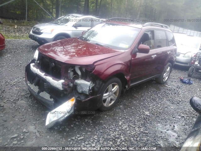 JF2SH64669H774322 - 2009 SUBARU FORESTER 2.5X LIMITED RED photo 2