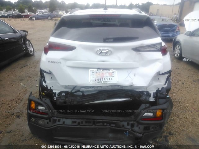 KM8K62AA7JU159002 - 2018 HYUNDAI KONA SEL/TECH WHITE photo 6