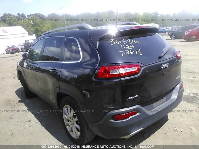 1C4PJMDS3GW104651 - 2016 JEEP CHEROKEE LIMITED GRAY photo 3