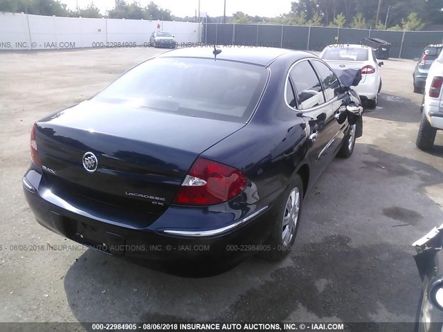 2G4WC582381203657 - 2008 BUICK LACROSSE CX BLUE photo 4