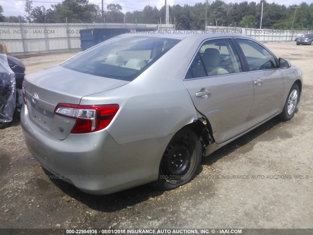 4T4BF1FK0ER428156 - 2014 TOYOTA CAMRY L/SE/LE/XLE ოქროსფერი ფოტო 4