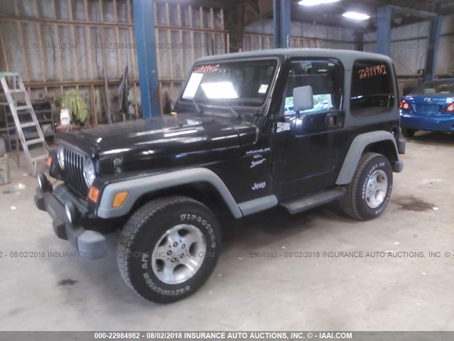 1J4FA49SXYP751140 - 2000 JEEP WRANGLER / TJ SPORT BLACK photo 2