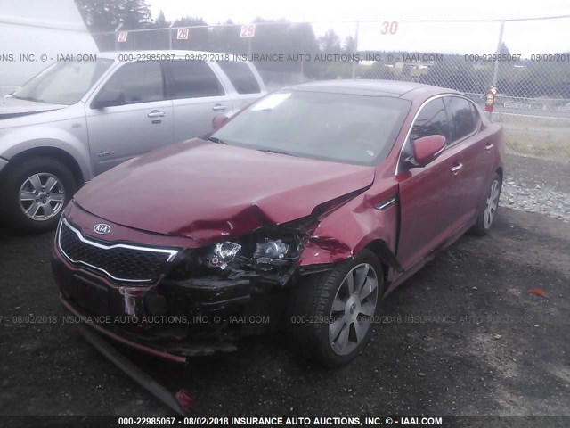 5XXGR4A69CG016165 - 2012 KIA OPTIMA SX RED photo 2