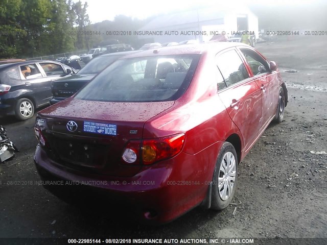 1NXBU4EE5AZ369712 - 2010 TOYOTA COROLLA S/LE/XLE RED photo 4