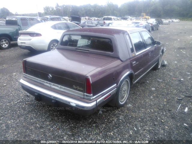 1C3XY66R3MD113167 - 1991 CHRYSLER NEW YORKER FIFTH AVENUE BURGUNDY photo 4