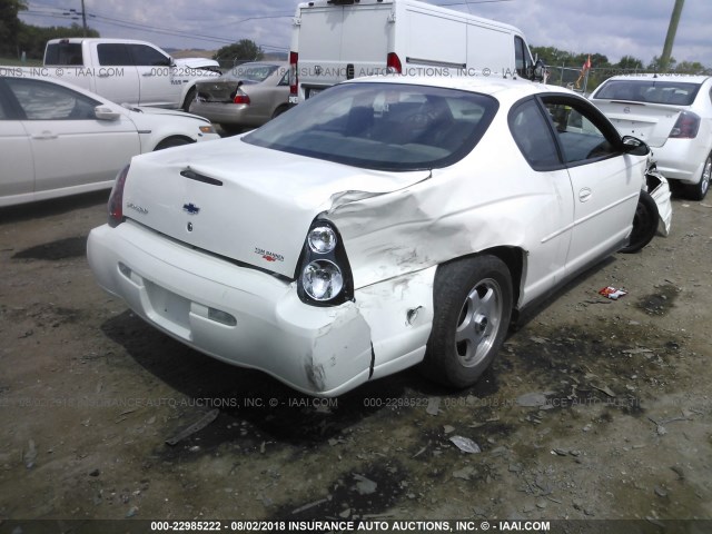 2G1WW12E749152188 - 2004 CHEVROLET MONTE CARLO LS WHITE photo 4