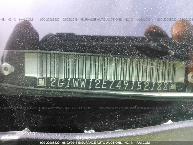 2G1WW12E749152188 - 2004 CHEVROLET MONTE CARLO LS 白色 照片 9