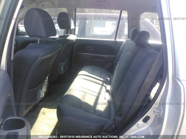 5FNYF28196B038430 - 2006 HONDA PILOT LX SILVER photo 8