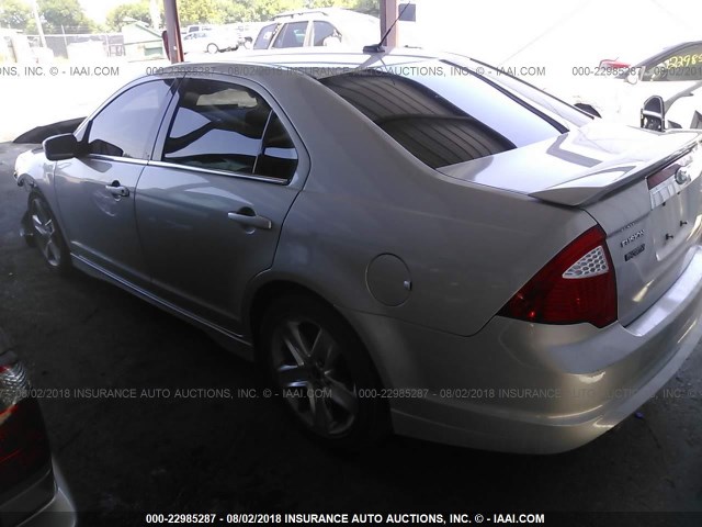 3FAHP0KC4AR230511 - 2010 FORD FUSION SPORT SILVER photo 3