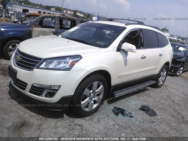 1GNKVJKD8FJ240777 - 2015 CHEVROLET TRAVERSE LTZ WHITE photo 2