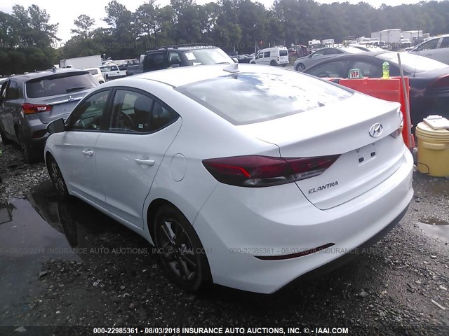 5NPD84LF0JH240283 - 2018 HYUNDAI ELANTRA SEL/VALUE/LIMITED WHITE photo 3