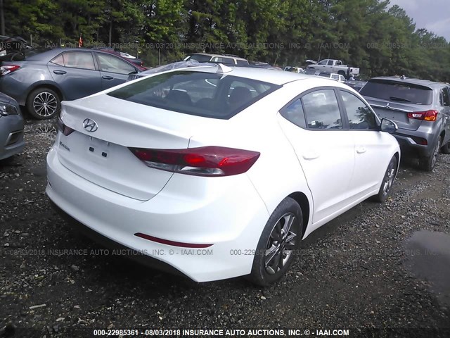 5NPD84LF0JH240283 - 2018 HYUNDAI ELANTRA SEL/VALUE/LIMITED WHITE photo 4