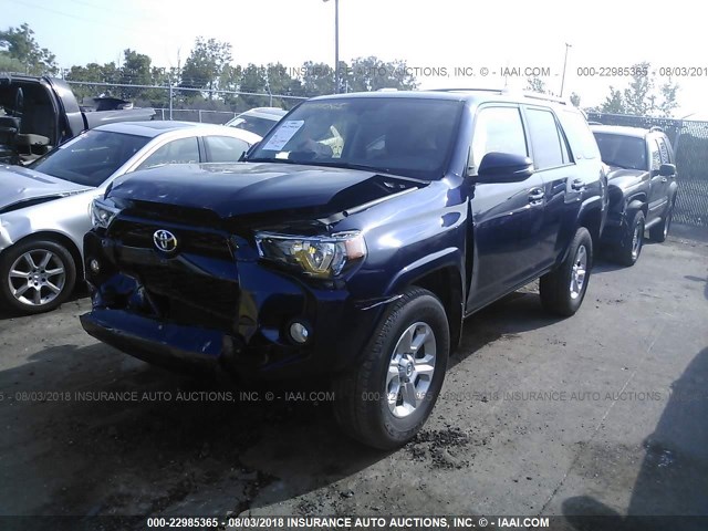 JTEBU5JR6G5293922 - 2016 TOYOTA 4RUNNER SR5 PREM/LTDL/TRAIL/TRD Dark Blue photo 2