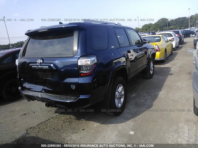 JTEBU5JR6G5293922 - 2016 TOYOTA 4RUNNER SR5 PREM/LTDL/TRAIL/TRD Dark Blue photo 4