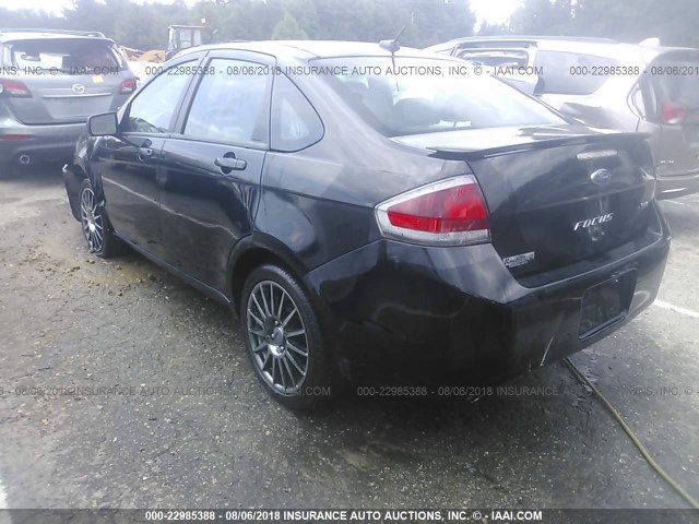 1FAHP3GN3BW127638 - 2011 FORD FOCUS SES BLACK photo 3