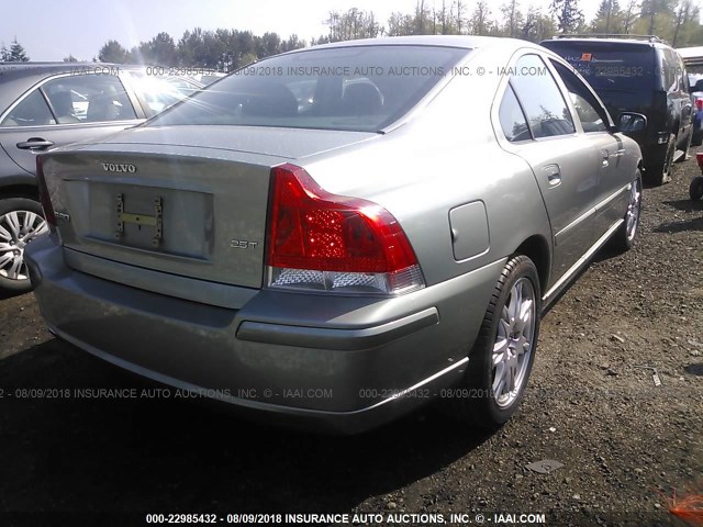 YV1RS592262536359 - 2006 VOLVO S60 2.5T GREEN photo 4