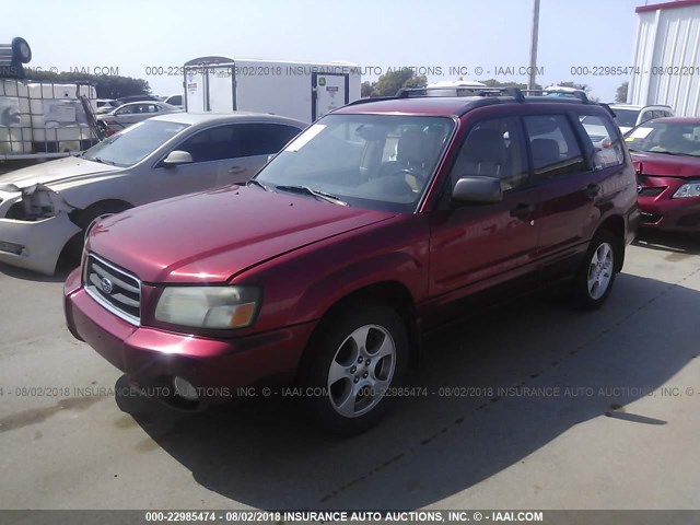 JF1SG65653H770811 - 2003 SUBARU FORESTER 2.5XS Қызыл фото 2