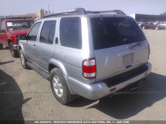 JN8DR09Y52W707129 - 2002 NISSAN PATHFINDER LE/SE SILVER photo 3