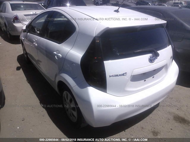 JTDKDTB30D1546514 - 2013 TOYOTA PRIUS C WHITE photo 3