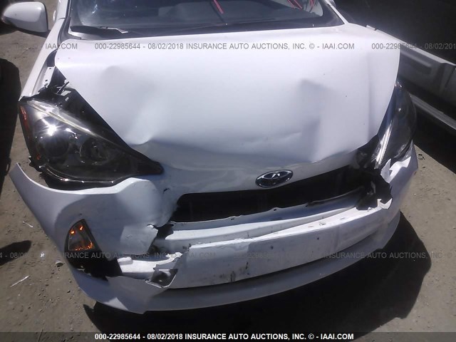 JTDKDTB30D1546514 - 2013 TOYOTA PRIUS C WHITE photo 6