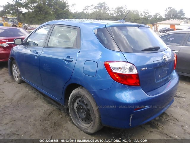 2T1KU40E89C186776 - 2009 TOYOTA COROLLA MATRIX  BLUE photo 3