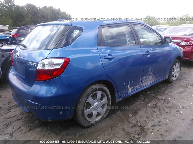 2T1KU40E89C186776 - 2009 TOYOTA COROLLA MATRIX  BLUE photo 4