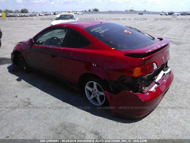 JH4DC53064S011160 - 2004 ACURA RSX TYPE-S RED photo 3