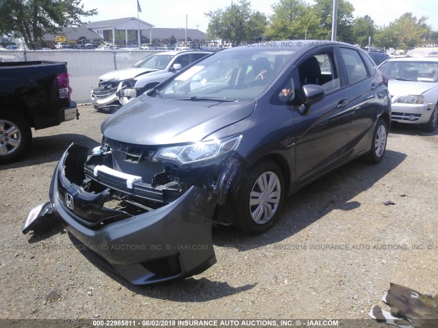 JHMGK5H57HS016216 - 2017 HONDA FIT LX GRAY photo 2