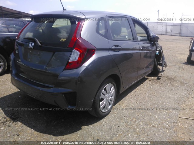 JHMGK5H57HS016216 - 2017 HONDA FIT LX GRAY photo 4