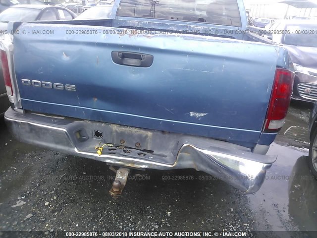 3D7HA18N82G154319 - 2002 DODGE RAM 1500 BLUE photo 6