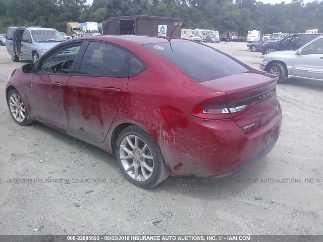 1C3CDFBH3DD235504 - 2013 DODGE DART SXT RED photo 3