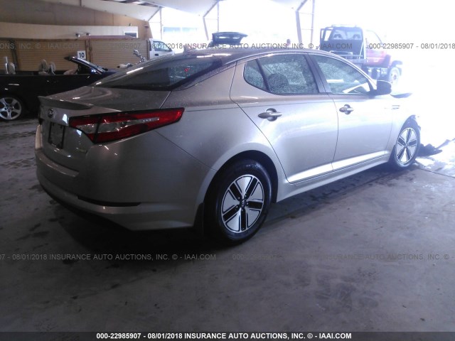 KNAGM4AD0D5061656 - 2013 KIA OPTIMA HYBRID SILVER photo 4