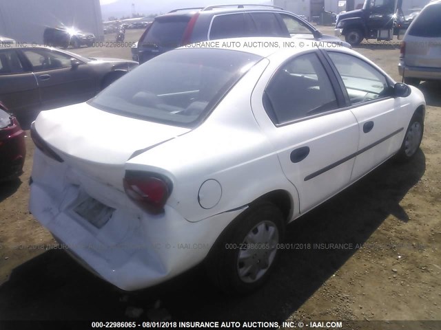 1B3ES26C14D588147 - 2004 DODGE NEON SE WHITE photo 4