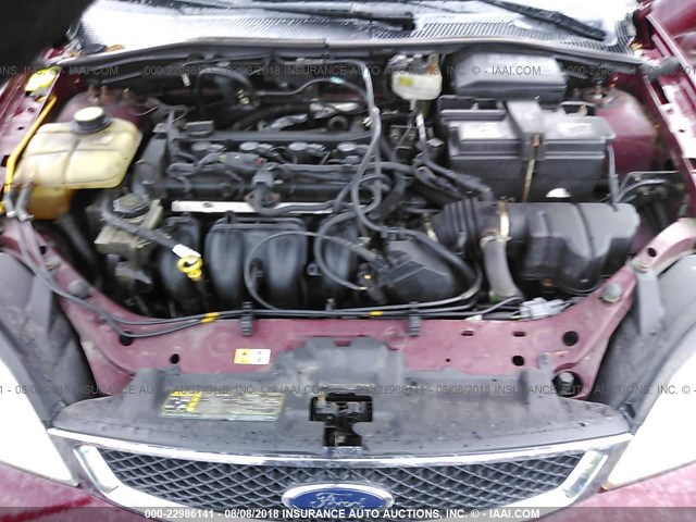 1FAFP34N67W194334 - 2007 FORD FOCUS ZX4/S/SE/SES წითელი ფოტო 10