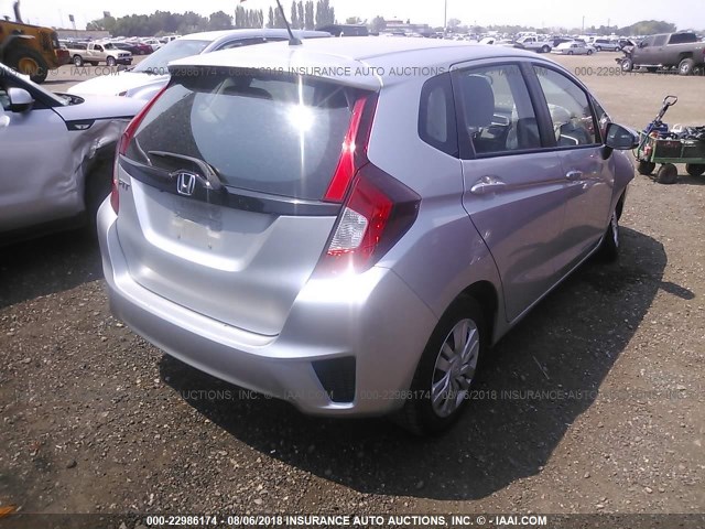 3HGGK5H5XFM718944 - 2015 HONDA FIT LX SILVER photo 4